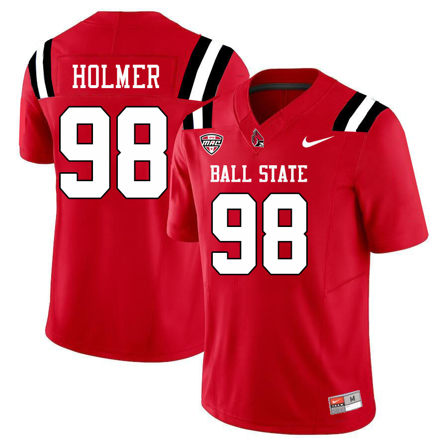 Carson Holmer Ball State Jersey,Ball State Cardinals #98 Carson Holmer Jersey Youth College-Cardinal